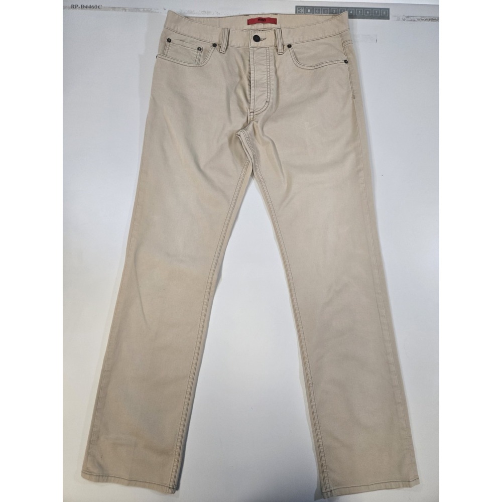 Hugo Boss Men's Straight Stretch Cotton Pants 34x34 Khaki